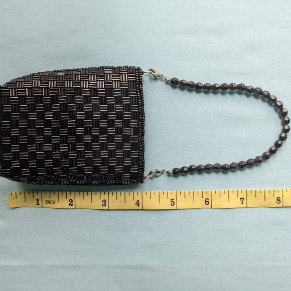 Vintage Black Beaded Phone/Cigarette/Tissue Pouch/Purse with Remove-able Strap - Picture 11 of 14